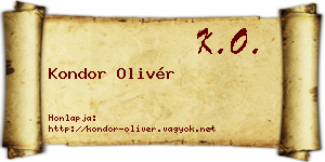Kondor Olivér névjegykártya